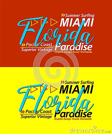 Florida urban calligraphy typeface superior vintage, for print on t shirts etc. Vector Illustration