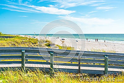 Florida, USA - September 17, 2019: Indian rocks beach with green grass in Florida, USA Editorial Stock Photo