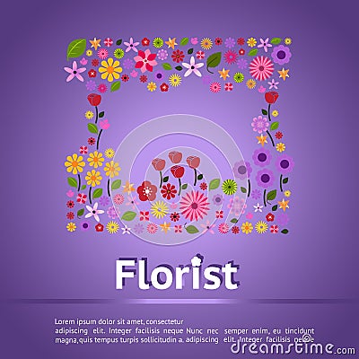 Florist shop infographic banner background template layout desig Vector Illustration