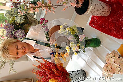 Florist shop owner Stock Photo