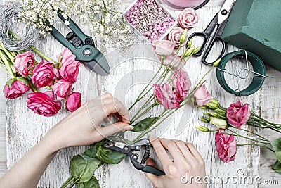 Florist at work Stock Photo