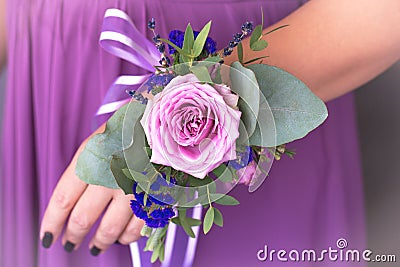 Floristic composition in vintage style. The Provence. Bridesmaid Stock Photo