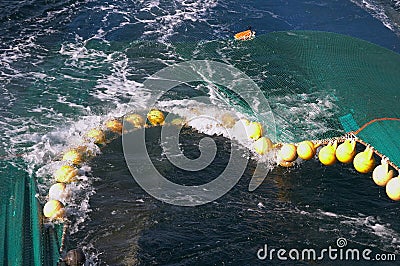 Flots of trawl net Stock Photo