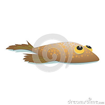 Flounder comic cartoon icon Vector Illustration
