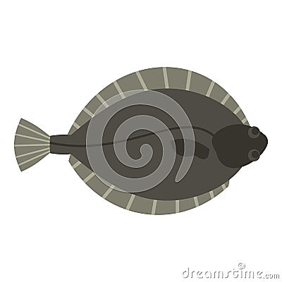 Flounder fish icon Vector Illustration