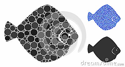 Flounder Fish Mosaic Icon of Round Dots Stock Photo