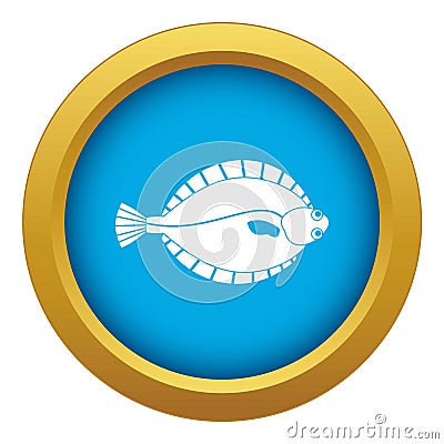 Flounder icon blue vector isolated Vector Illustration