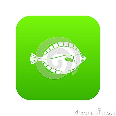 Flounder icon digital green Vector Illustration