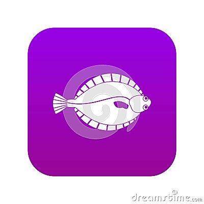 Flounder icon digital purple Vector Illustration