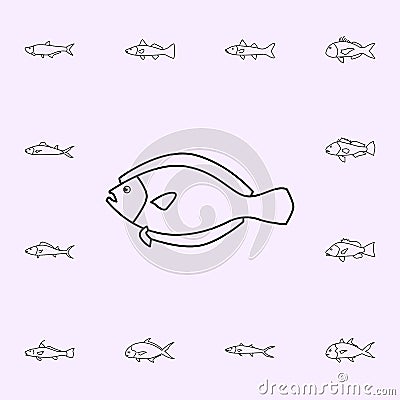 flounder icon. Fish icons universal set for web and mobile Stock Photo