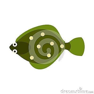 Flounder icon, flat style Vector Illustration