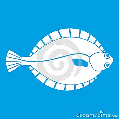 Flounder icon white Vector Illustration