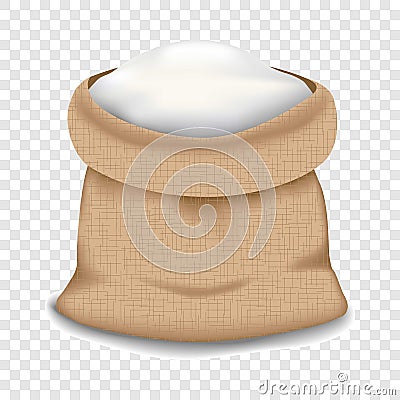 Flour bag icon, realistic style Cartoon Illustration