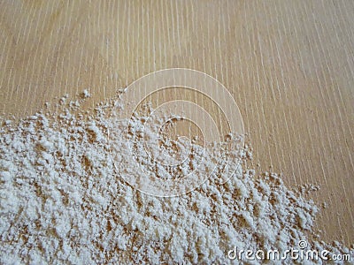 Flour on the Board Stock Photo