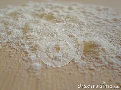 Flour on the Board Stock Photo