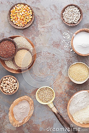 Flour and grains Stock Photo