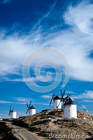 Flour mills. Consuegra. La Mancha Stock Photo