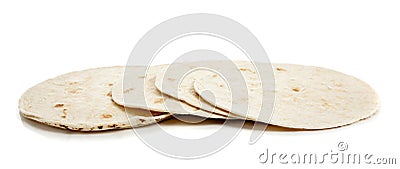 Flour tortillas on white Stock Photo