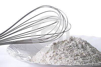 Flour and whisker fragment Stock Photo