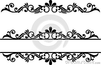 Flourish Element, Dividers Line, Ornamental Border, Fancy Underline Stock Photo