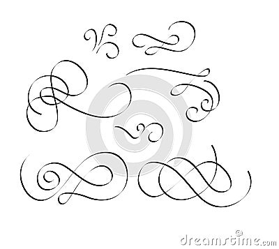 Flourish swirl is vintage vector elements Vector Illustration