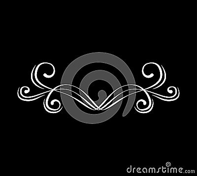 Flourishe swirl, curl, scroll element. Calligraphic design element. Vector. Vector Illustration