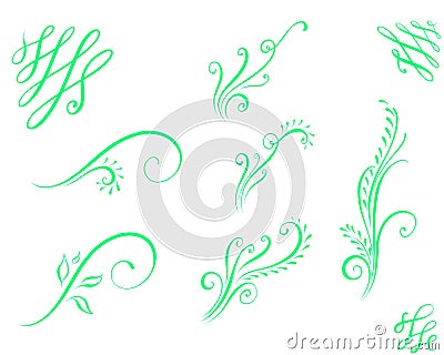 Flourished calligraphic ornament for cards Stock Photo