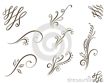 Flourished design elements in vintage style Stock Photo