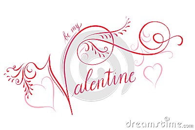 Handlettered calligraphic typography for Valentineâ€™s Day Stock Photo