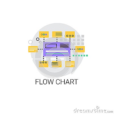 Flow Chart Analysis Concept Data Icon Vector Illustration