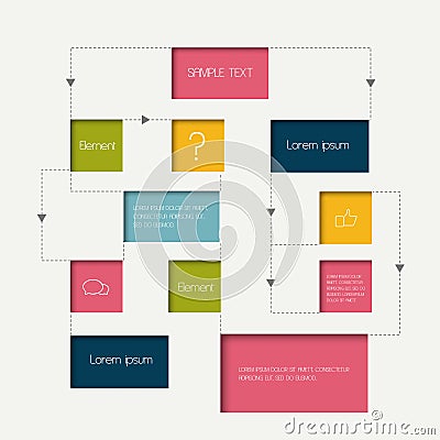 Flow chart scheme. Infographics elements. Vector Illustration