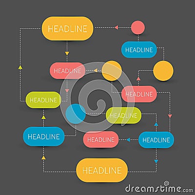 Flow chart scheme. Infographics elements. Vector Illustration