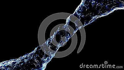 Flow liquid like water spins into a whirlpool or a tornado. The flow of liquid rotates and forms a vortex. Water swirl Stock Photo