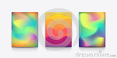 flow meshing colors different backs in set Vector Illustration