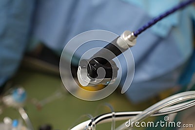 Flow regulator and other medical engineering equipment in the surgery room Stock Photo