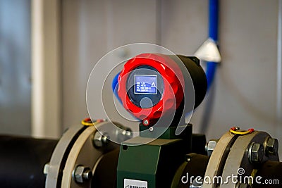 Flow transmitter or Flow transducer equipment function and sent Stock Photo
