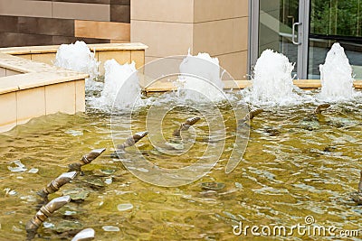 Fountain element with water Stock Photo