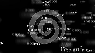 Flow of zeros. Digital background matrix. 3d rendering. Binary code background. Programming. Web Developer Stock Photo