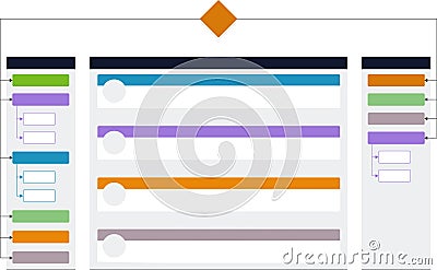 Flowchart diagram. Teamwork, business workflow layout. Workflow flow charts, business structural infographics flowing diagram Vector Illustration