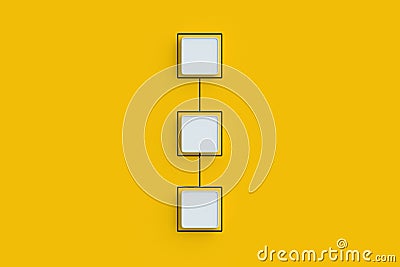 Flowchart of hiring and dismissal. Scheme made from empty buttons Stock Photo