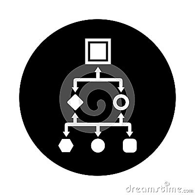 Flowchart, workflow, analytics icon. Black vector sketch Stock Photo