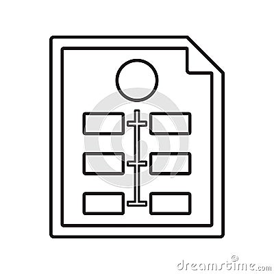 Flowchart, workflow, analytics outline icon. Line art vector Vector Illustration