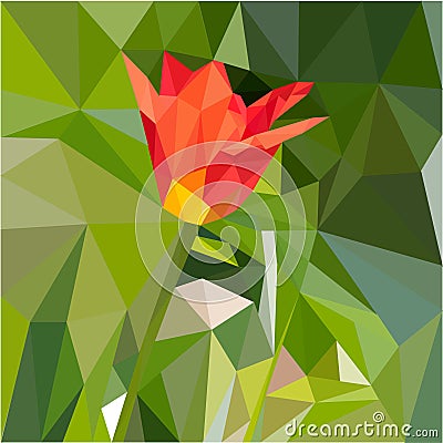 Red tulip mosaic Vector Illustration