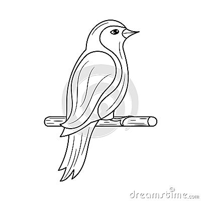 Simple dove bird Thin line vector illustration Cartoon Illustration