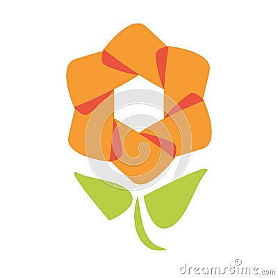 Flower cool vector logo Vector Illustration