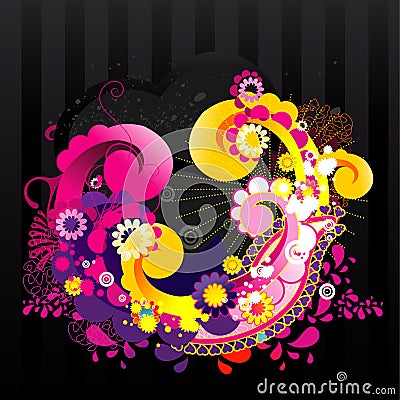 Flower abtract Cartoon Illustration