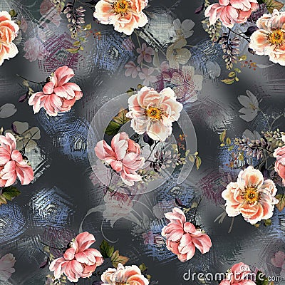 flower allover pattern digital background Stock Photo
