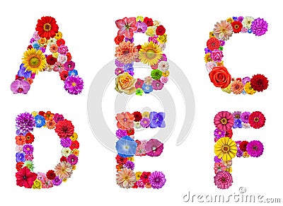Flower alphabet Stock Photo