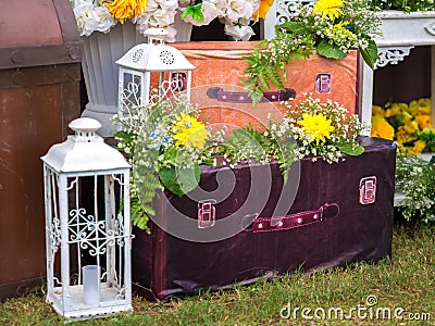 Flower Arrangement Decoration for Wedding Stock Photo