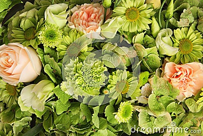 Flower Arrangement of Various Fresh Flowers Stock Photo